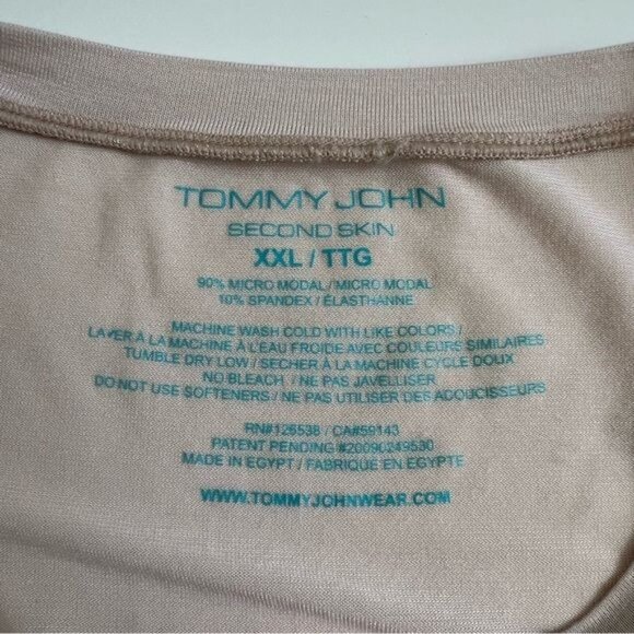 Tommy John Second Skin Crew Neck Stay-Tucked Undershirt in Cream - XXL - Picture 5 of 5